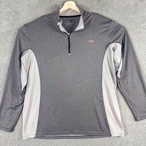 Copper Fit Pullover Mens XL Gray Black Quarter Zip Long Sleeve‎ Athletic Shirt